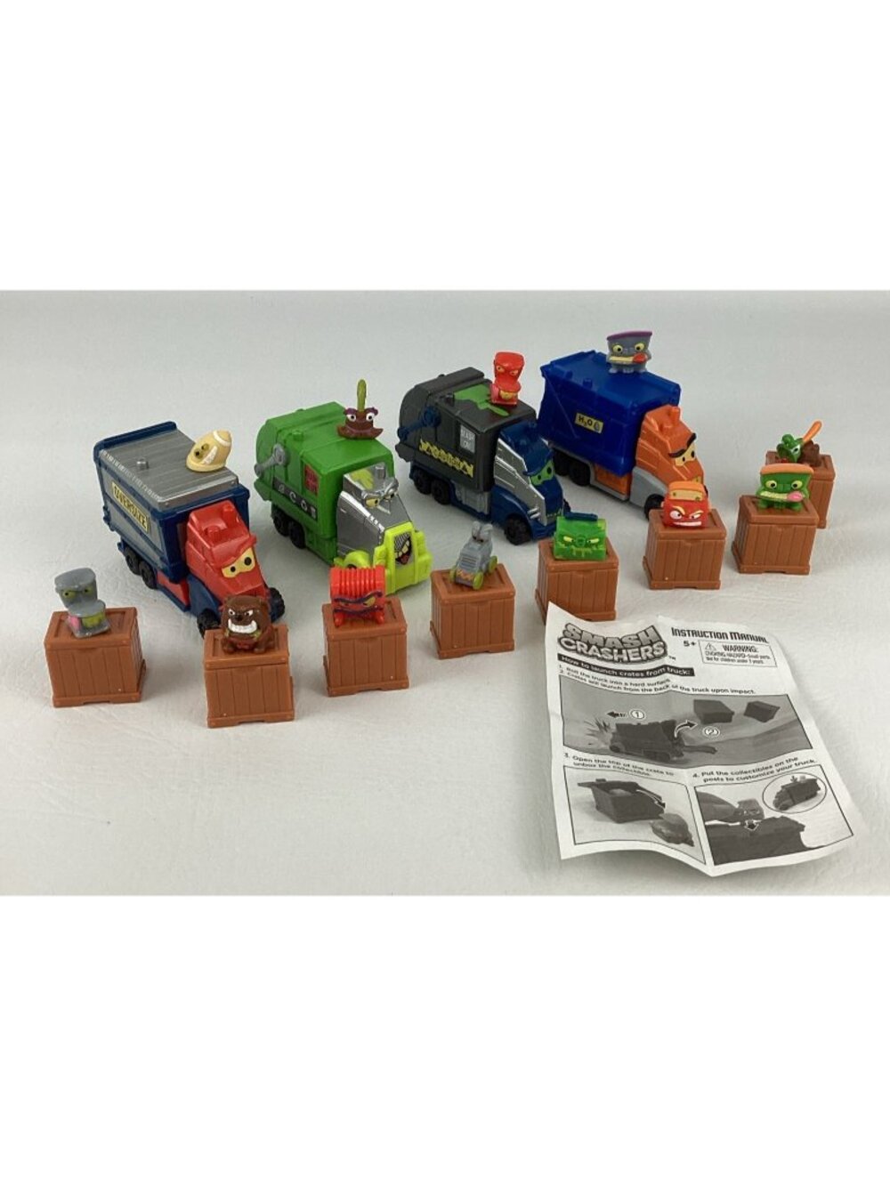 Smash Crashers Playset Garbage Recycle Tanker Character Trucks Figures Crates